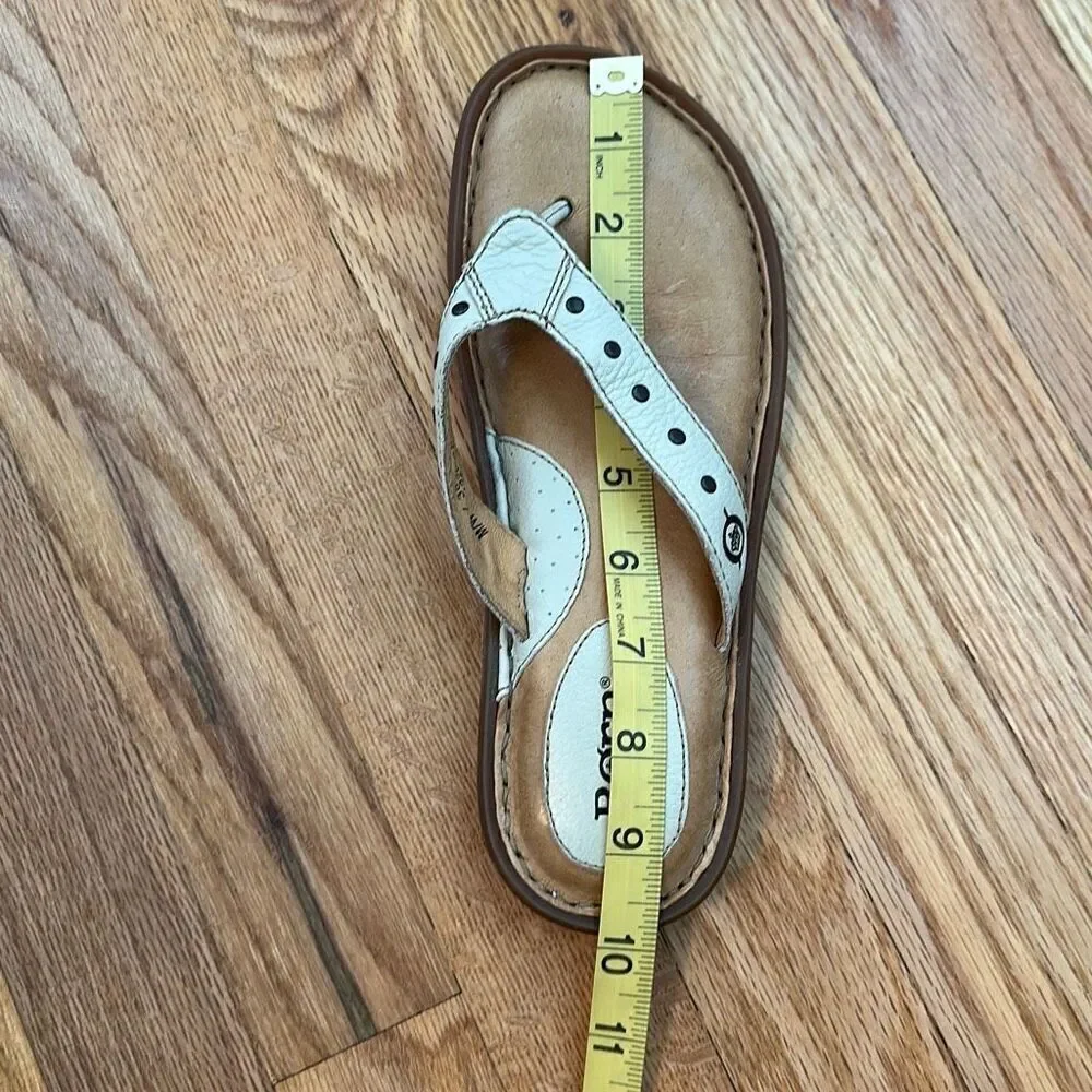 Born Women Cream Ivory Leather Sandal Women’s Size 7